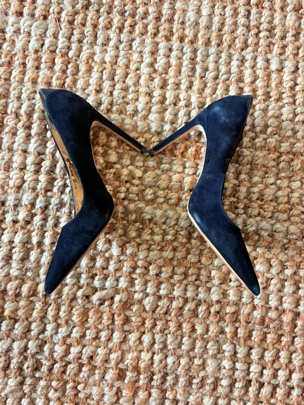 Sam Edelman Black Suede Pointed-Toe Stiletto Pumps
